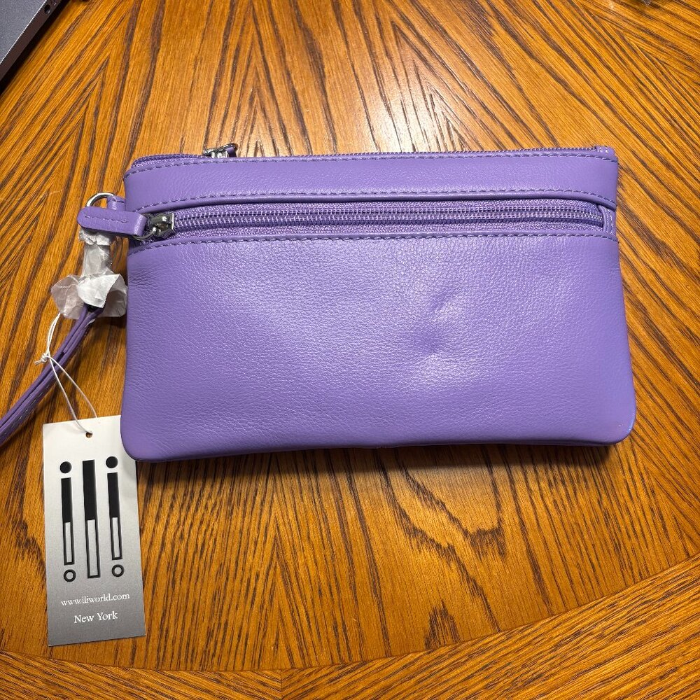 ILI LEATHER DUAL COMPARTMENT WRISLET BNWT